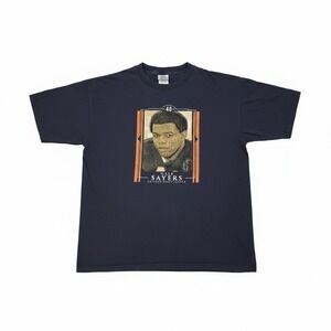 Vintage Gale Sayers Chicago Bears T-Shirt NFL Legends Navy Blue Mens Large L